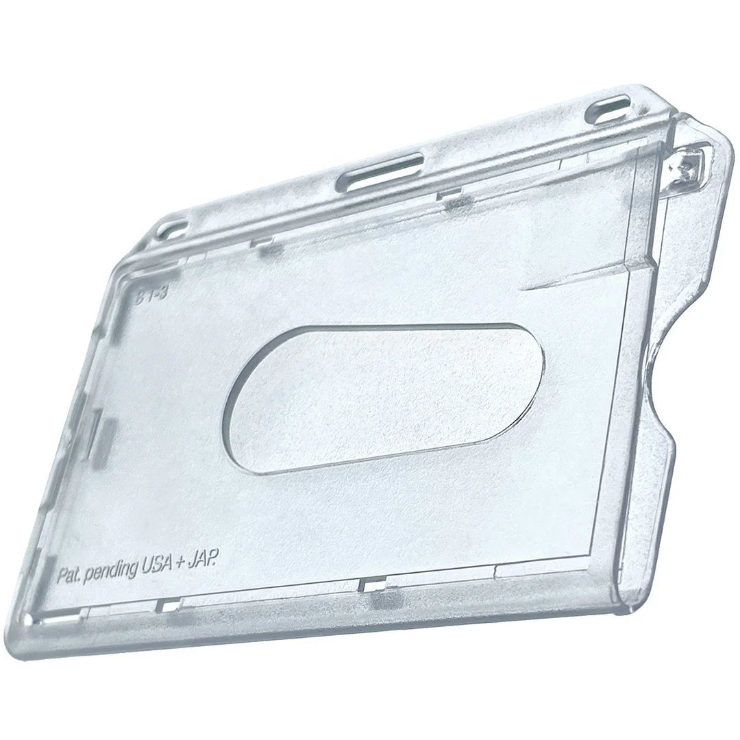Hard Plastic PC Polycarbonate Horionztal ID Badge Card Holder Nursing Name Badge ID Case Empolyee Card Holder  Wholesale