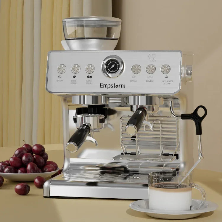 Expresso Semi-Automatic Electric Coffee Maker 19bar Pressure Pump Stainless Steel NTC Thermistor Brew System for Household Ho