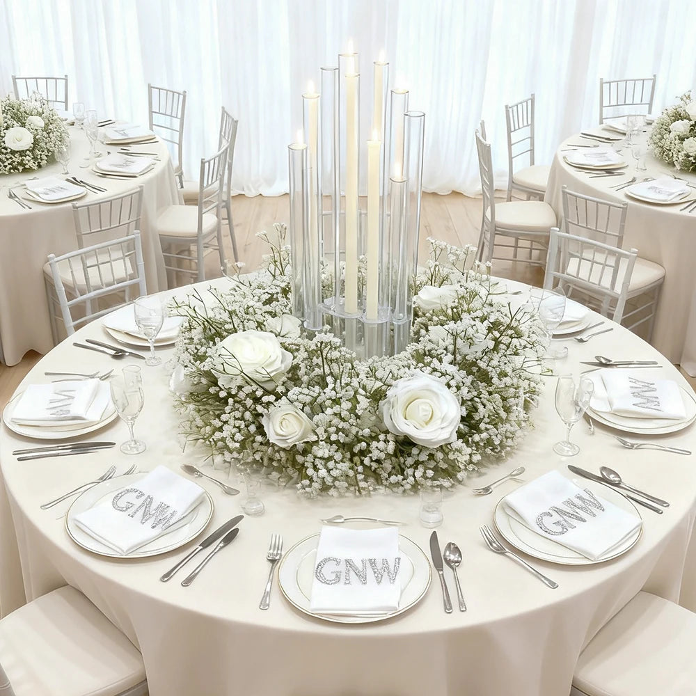 Decorative Table Ring Garland Centerpiece Arrangement Wedding Decoration Ball Artificial Baby Breath Centerpieces Flower Ring