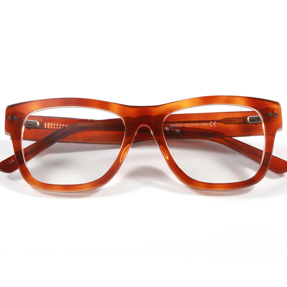 G6022 China WholesaLe 2023 Eyeglasses Frame Unisex Fashionable Rectangle High End Handmade Acetate Optical Eyewear Glass Fram