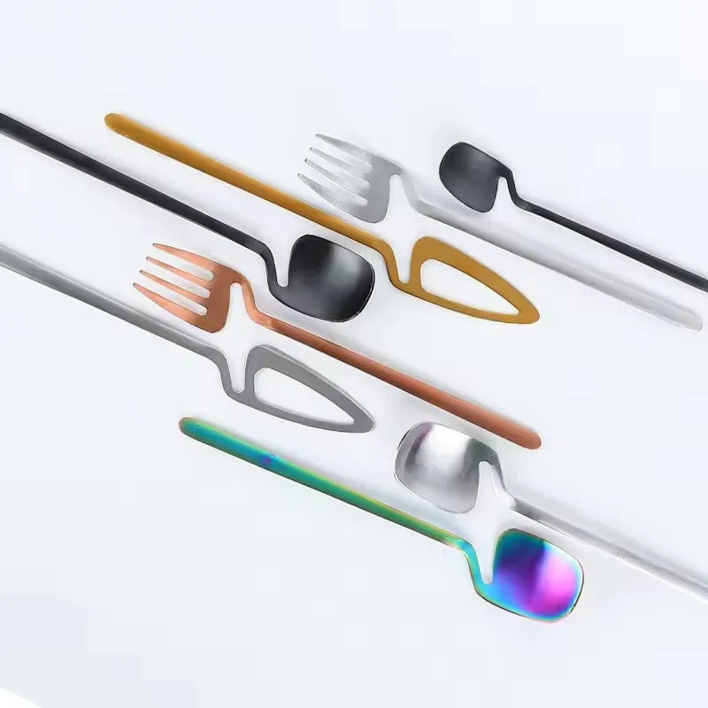 Custom Hanging Cup Silverware Set Juego De Cubiertos for Party Dinnerware Spoon Fork