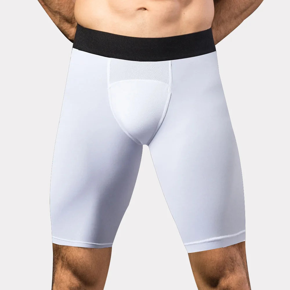 New Arrival Men's Compression Shorts Basketball Running Soccer Solid Mid Elastic Waist Closure Quick Dry Breathable Anti-Wrin