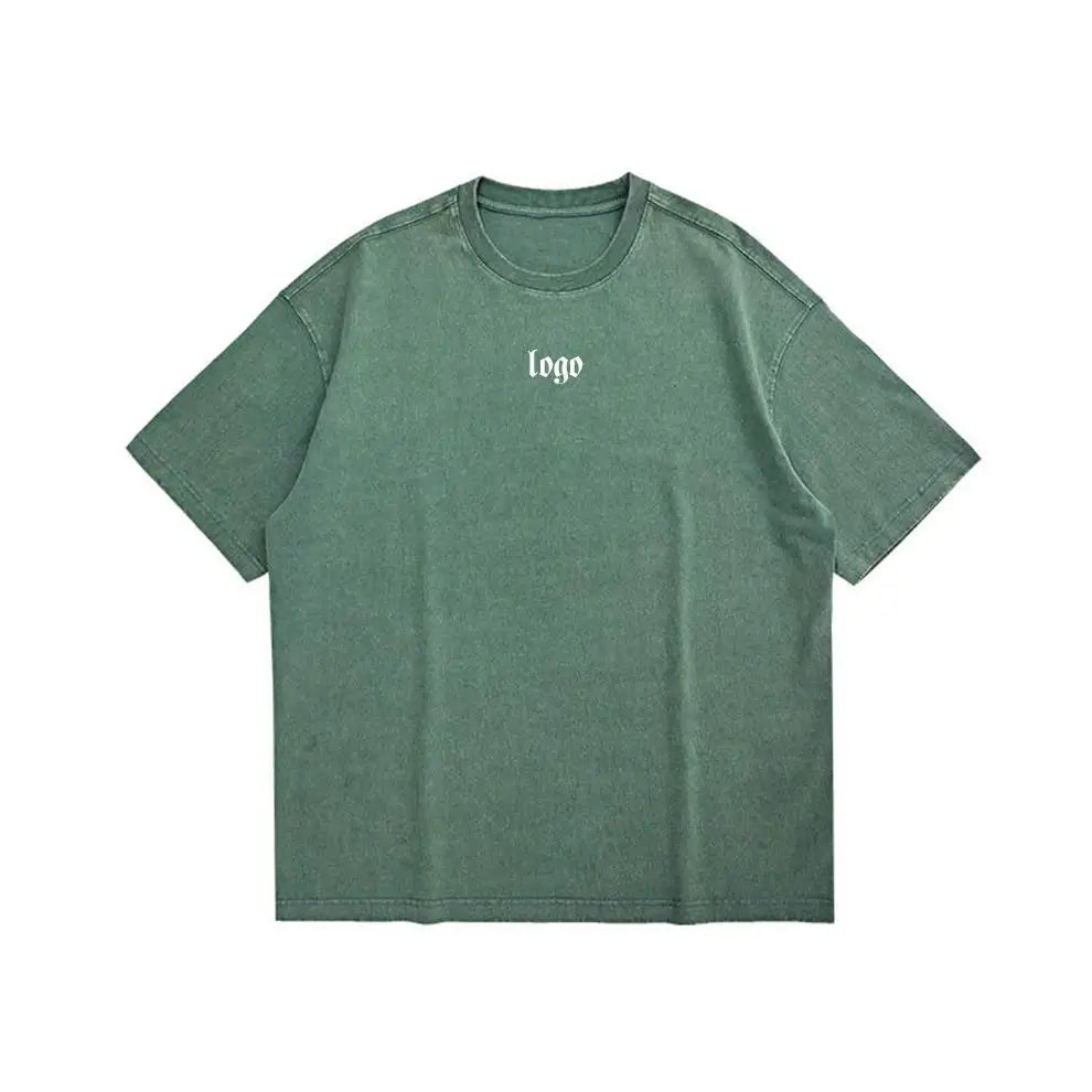 230g Washed Custom Drop Shoulder Heavyweight Blank Cotton Acid Wash T-shirt Oversized Tshirt Vintage T Shirt