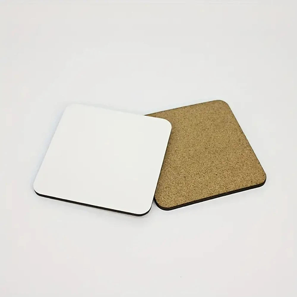 Round Wooden MDF Coasters Sublimation Blank Coasters with Cork Back