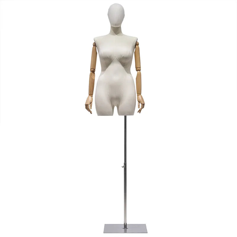 Female Fiberglass Mannequin With Fabric  Fashion Plus Mannequin for Display Cloth