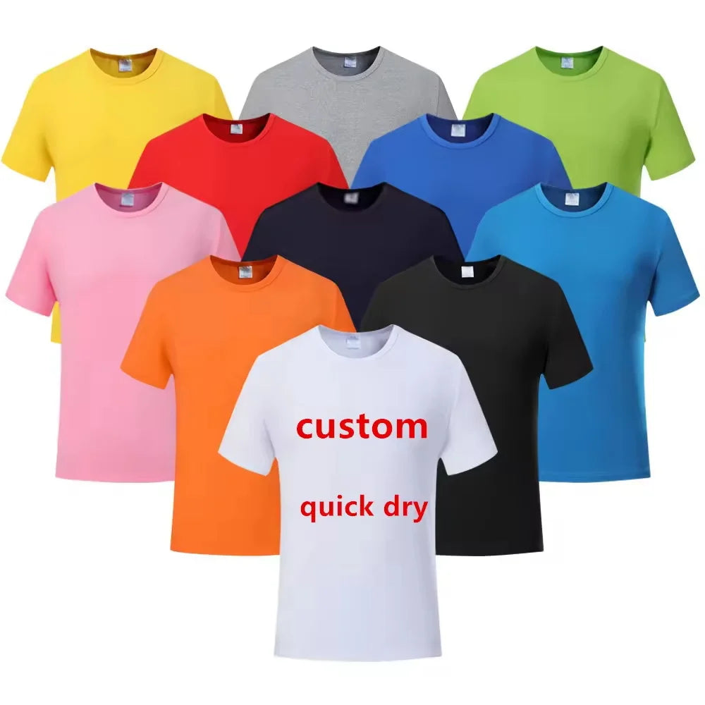 Wholesale 100% Polyester Tshirts Sublimation T Shirts Plain Custom Printing White Black Blue Blank T-Shirt