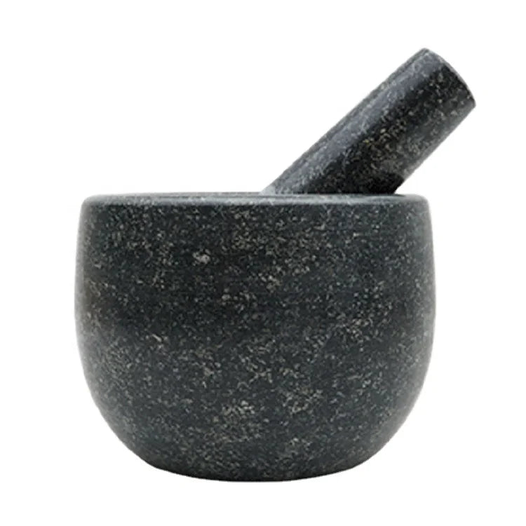 High Quality Black Mortars Pestles Sets Natural Stone Bowls Granite Hemisphere Garlic Jar Eco-Friendly Home Herb Spice Tools