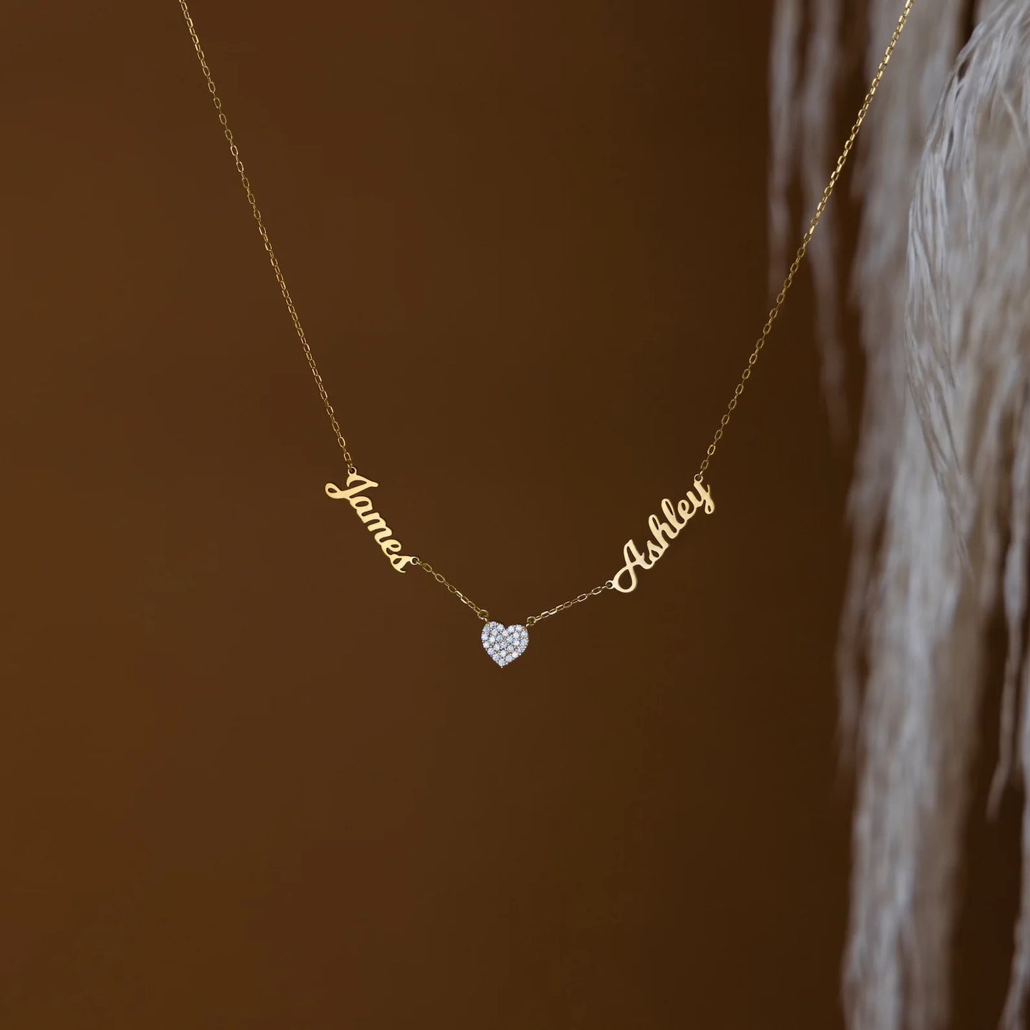 Lateefah 2024 Personalized Friends Gift Zircon Heart Stainless Steel Customized Name Necklace