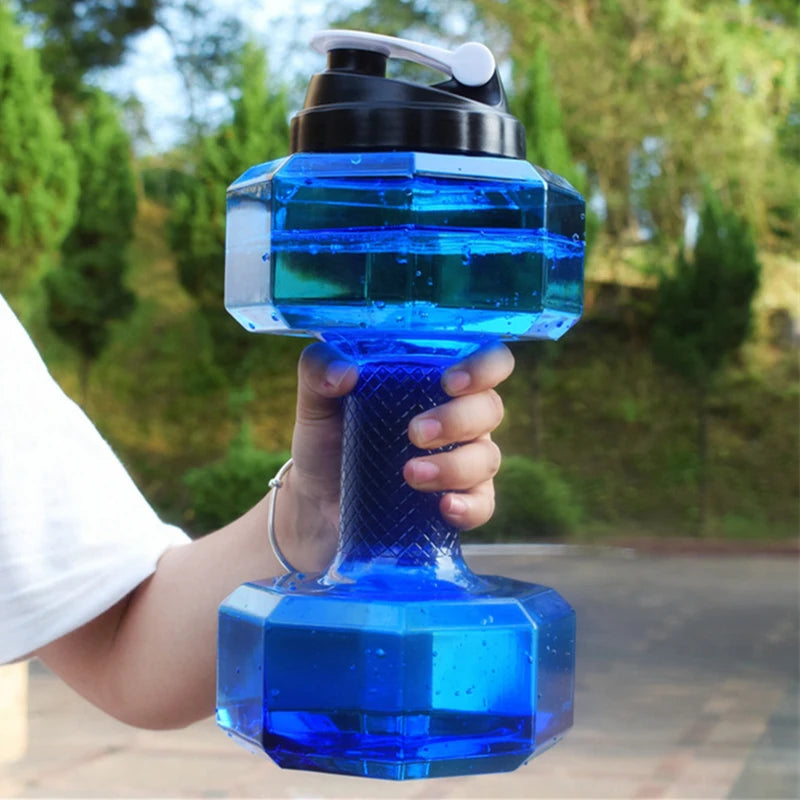 Large Size 2.2L Sports Water Bottle Dumbbell Shape BPA Free Fitness Water Jug Big Capacity Drinking Bottle