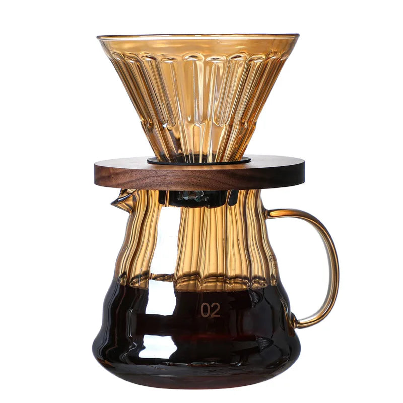 Two Sizes Transparent Glass Cone Coffee Dripper Cup for 1/2 Cups Coffee Filter Cup Black Pour Over Coffee Cone Dripper 3color