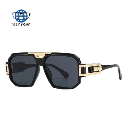 Teenyoun Vintage Dark Black Sunglasses Men Women Chic Trending Style Sun Glasses Men's Sunglasses 2024 Wholesale