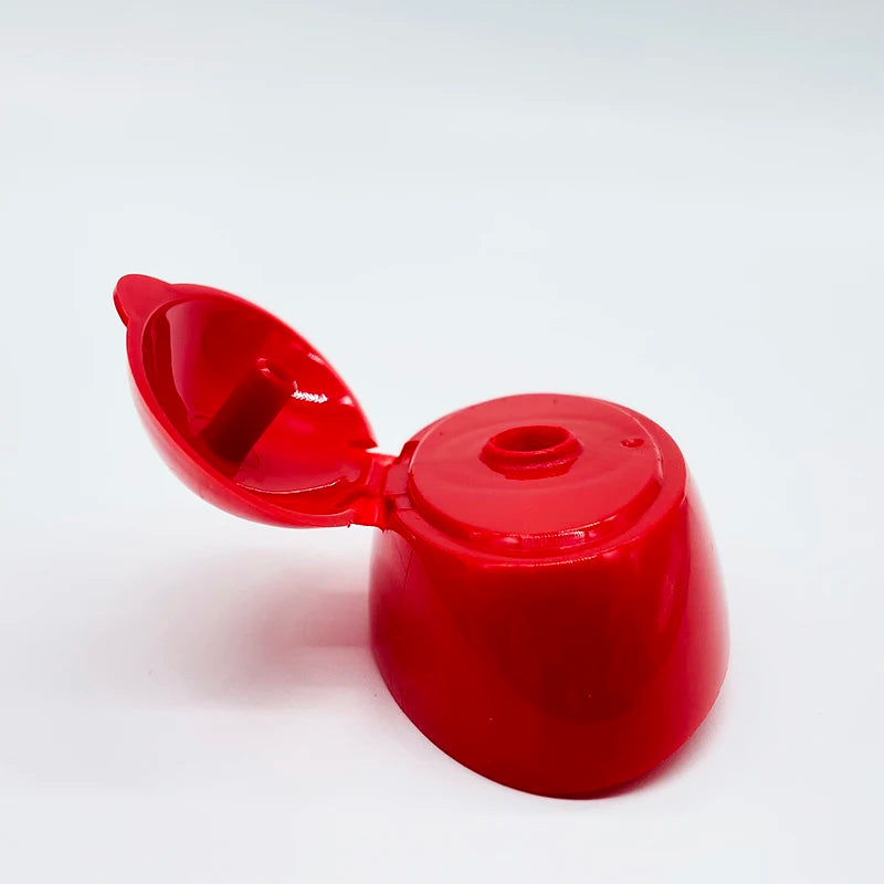 Red Plastic Non-Spill Flip Top Caps PP Material ISO9001 Certified for 200ml/400ml Shampoo Cosmetic Lotion Bottles