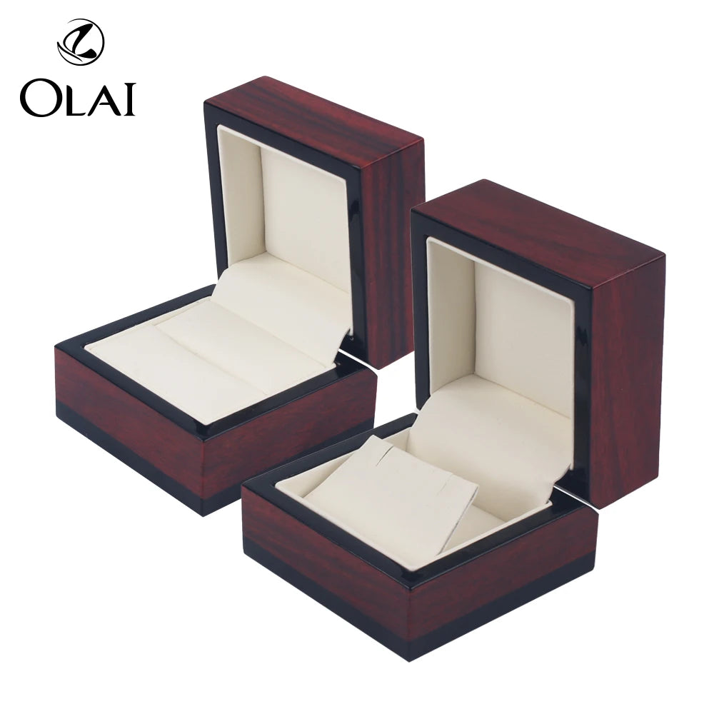 Factory Direct Luxury Glossy Finish Wooden Earring Box Stock for Stud Cuff Links Storage Jewelry Boxes