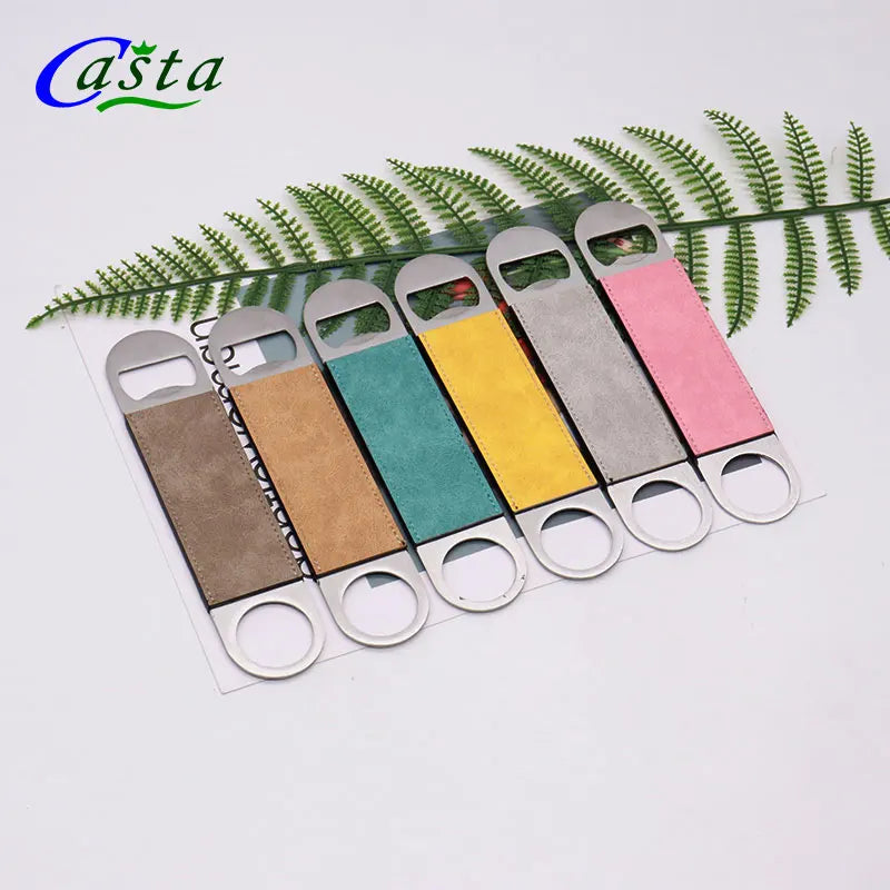 Sublimation Beer Bottle Opener Wholesale Personalised Small Two Sided PU Leather Sublimation Blanks Bottle Opener
