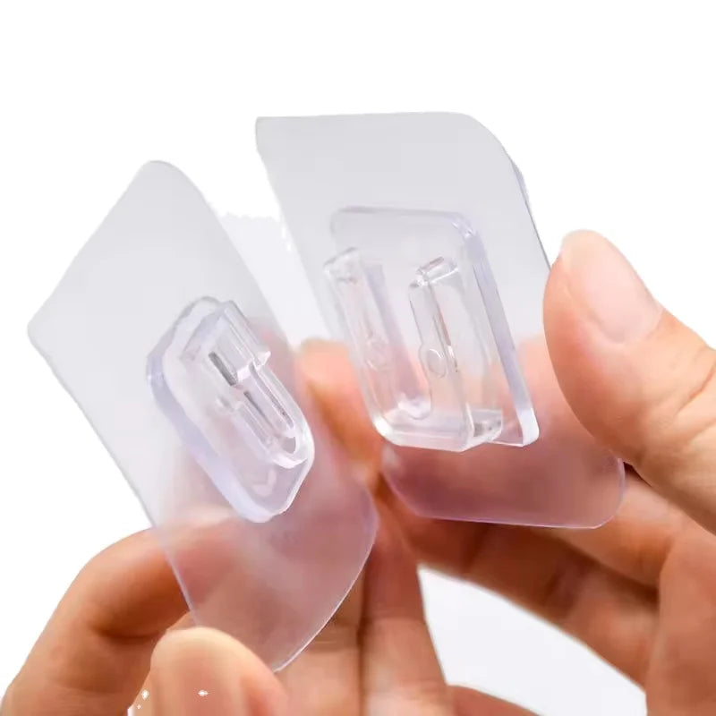 Removable Adhesive Plastic Hook Waterproof Hanging Male Female Tool for Transparent Wall Mounted Sticky Hanging