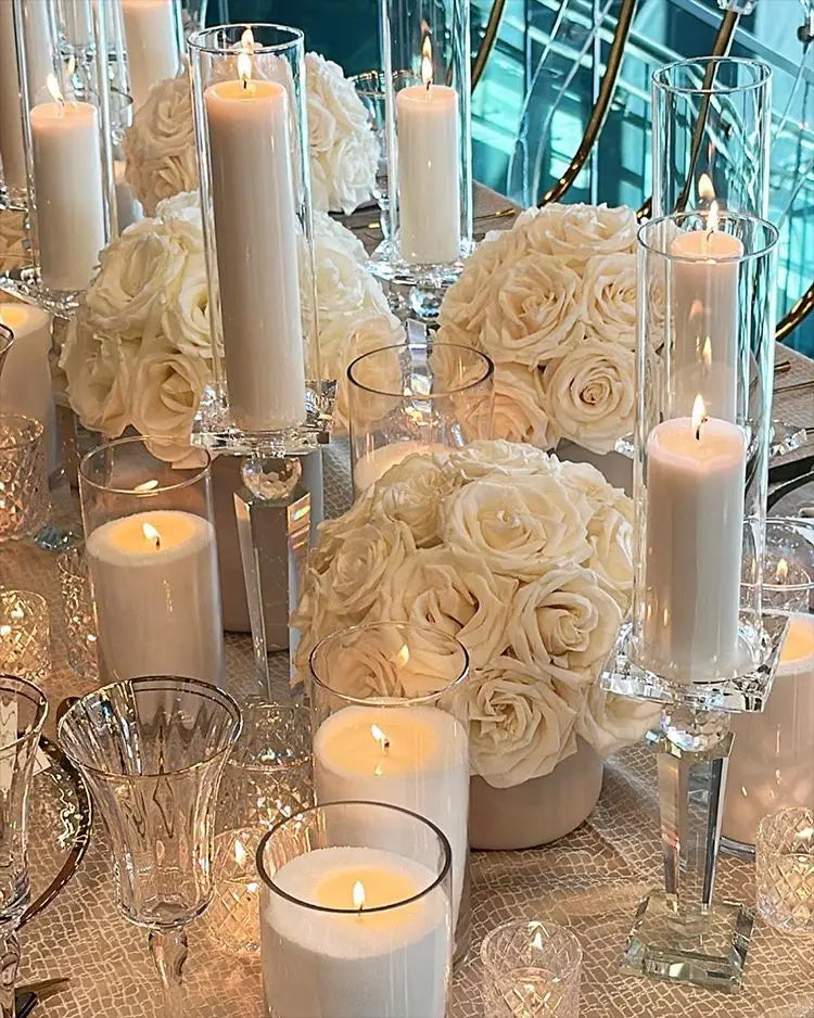 Crystal Glass Candlestick Candelabrum Candle Stick Holders for Wedding Party