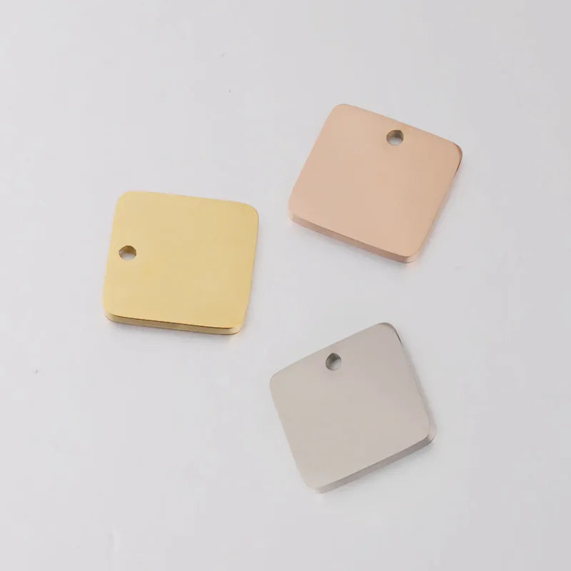 Factory Customization Personalized Mirror Polished New Pattern Stainless Steel Square Connector Bracelet Charms