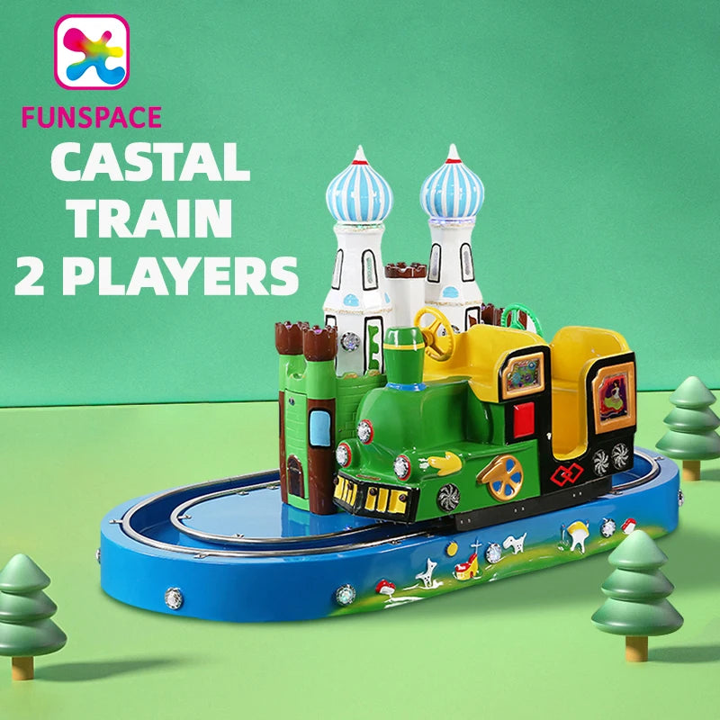FUNSPACE Sales Fiberglass Kid Rids Castle Train Children Riding Machine Coin Operated Game Video Games Machine