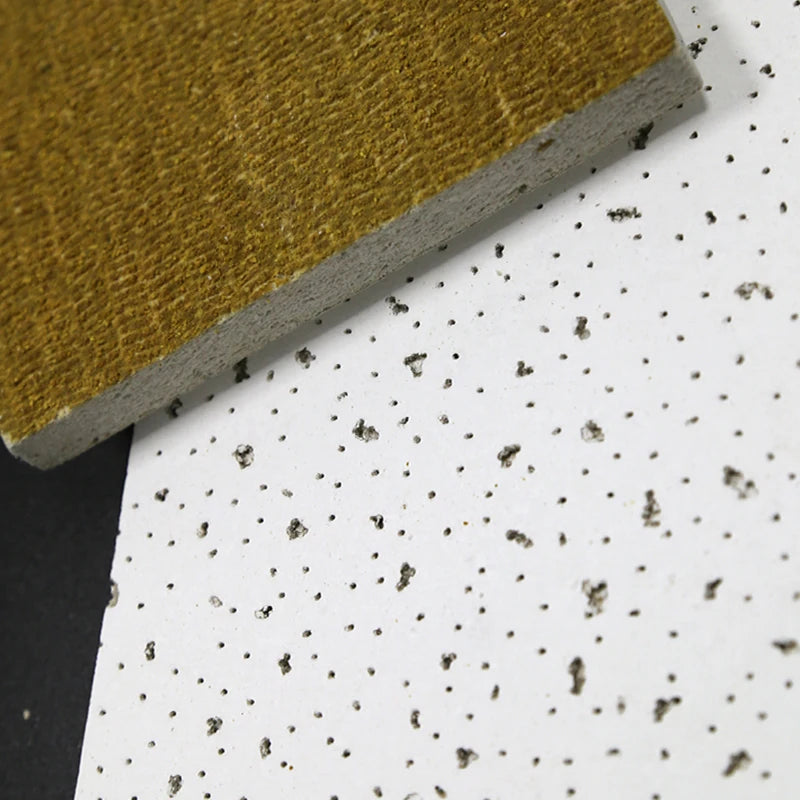 Acoustic Moisture-proof Fire-proof Modern Hotel Perforated Ceilings Mineral Wool Square Ceiling Board 595x595x12mm
