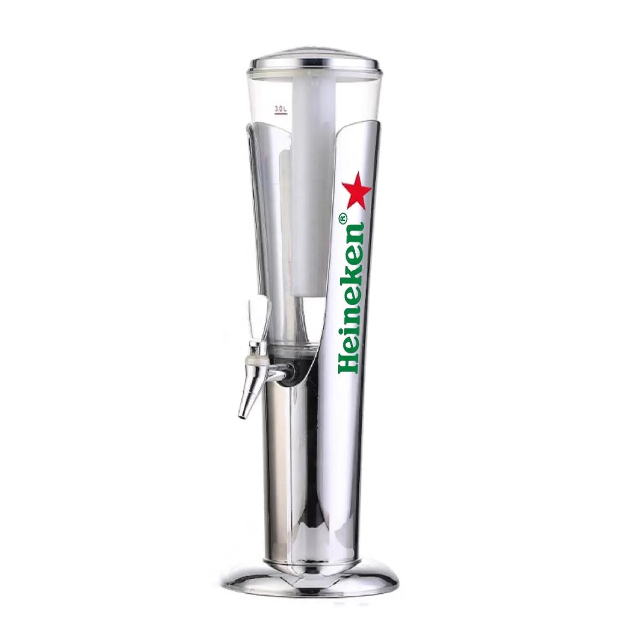 Portable Hotel Commercial 3L Fruit Juice Dispenser LED Light Beer Tower with Ice Tube Beverage Dispenser