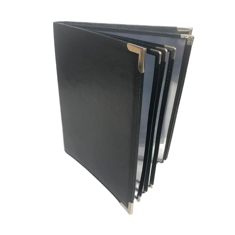 Pu Leather A4 Size Bill Menu Book Holder Custom Menu Covers Folder for Restaurants