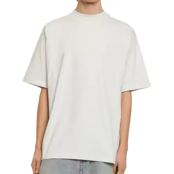 Wholesale Men's Custom Printed Oversized Rib Crew Branded Tshirt Fashion Heavyweight Long 100% Cotton Streetwear Tshirts