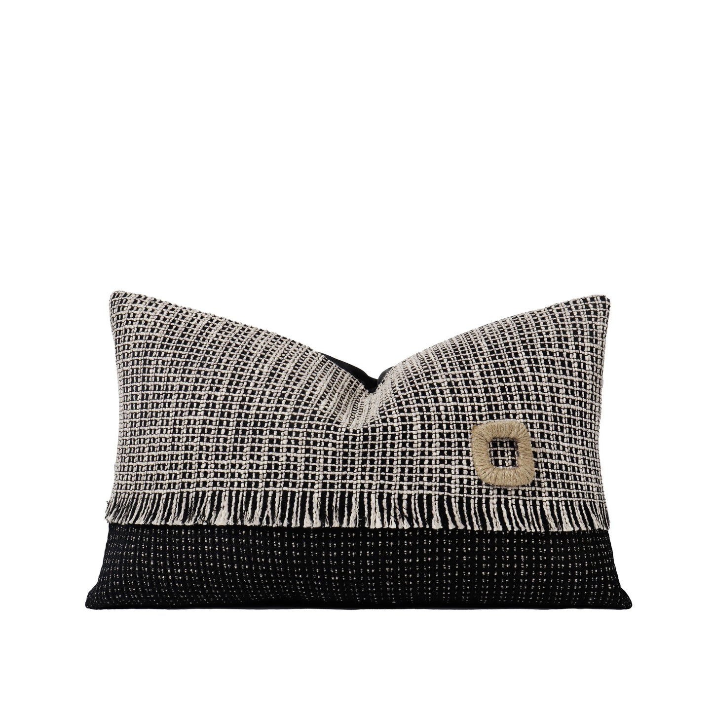 TIFFHOME Custom Eco-friendly 30*50Cm Cotton-Ramie Geometric Pattern Cushion Cover Home Decor Spliced Textured Seat Pad
