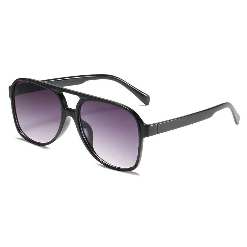 Luxury Vintage Oversized Pilot Sunglasses for Men and Women Unisex Fashion Black Driving Shades with UV400 Protection PC Fram