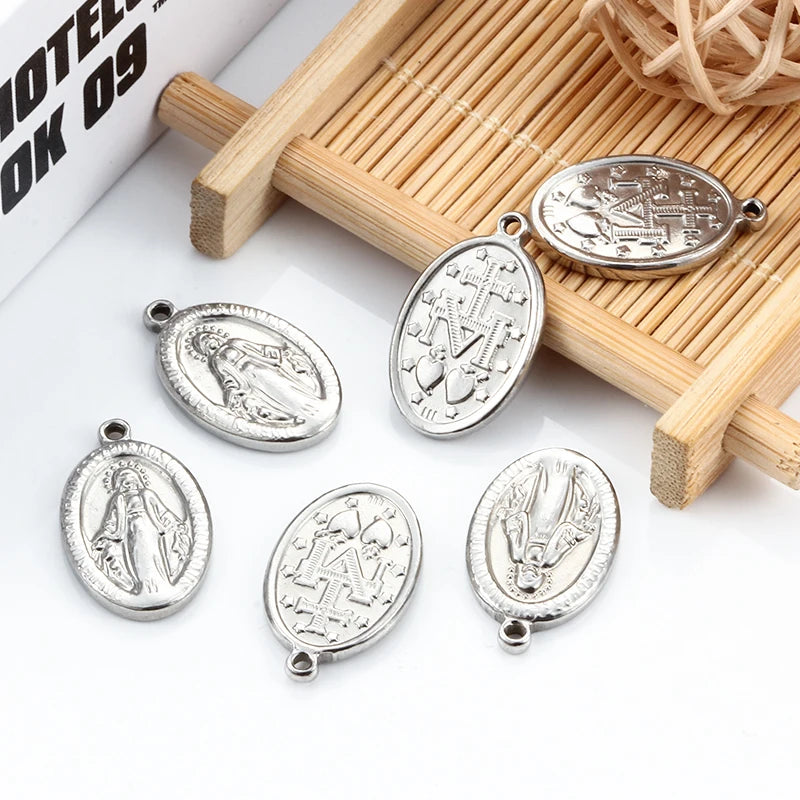 Unique Design Stainless Steel Western Pattern Pendant DIY Fine Jewelry Components Necklaces Bracelets South American Hip Hop