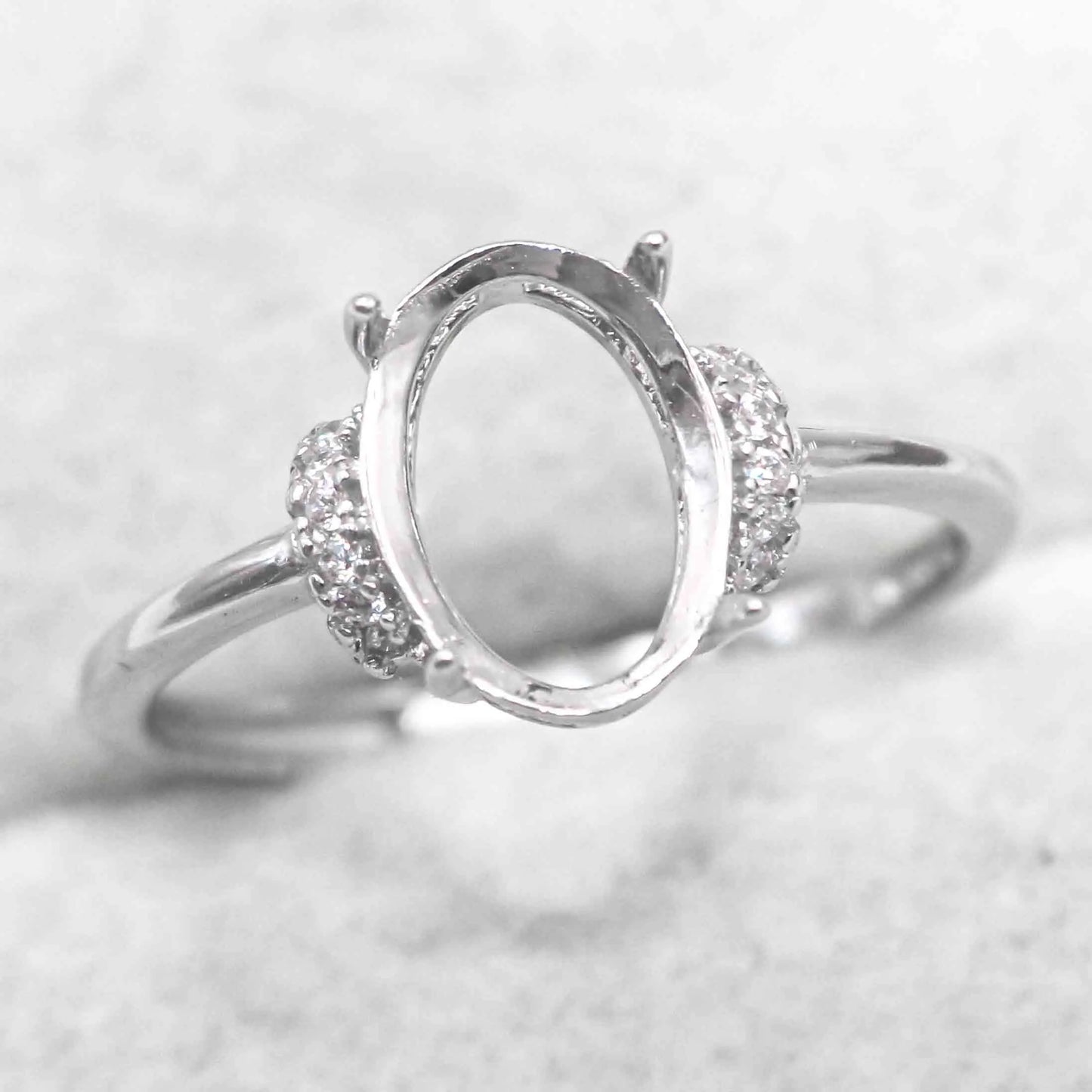 Sterling Silver 4*6/6*8/7*9/8*10/9*11/10*12mm Semi Mount Ring Empty Frame Blank Setting S925 Without Center Stone DIY for Inl