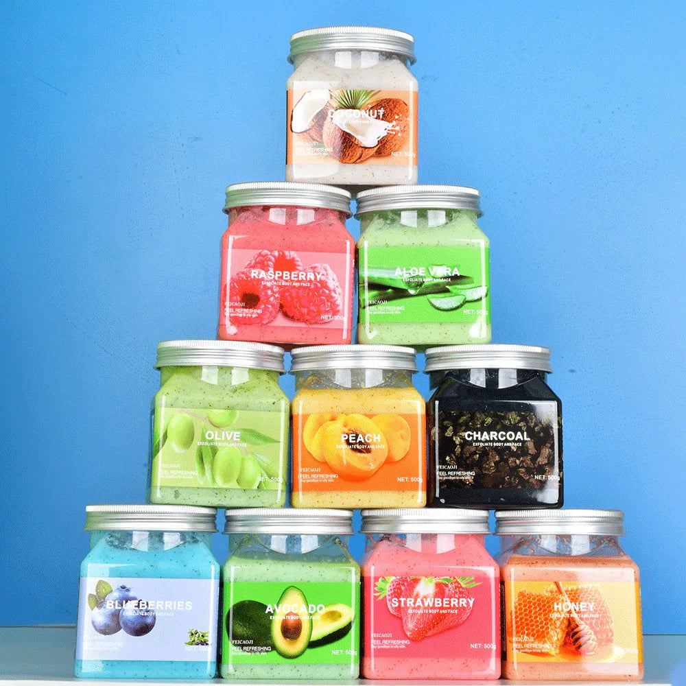 Wide Mouth PET Cosmetic Plastic Bath Salt Jar Empty Matte Scrub Body Butter Face Cream Lip Balm Skin Care Facial Cleanser