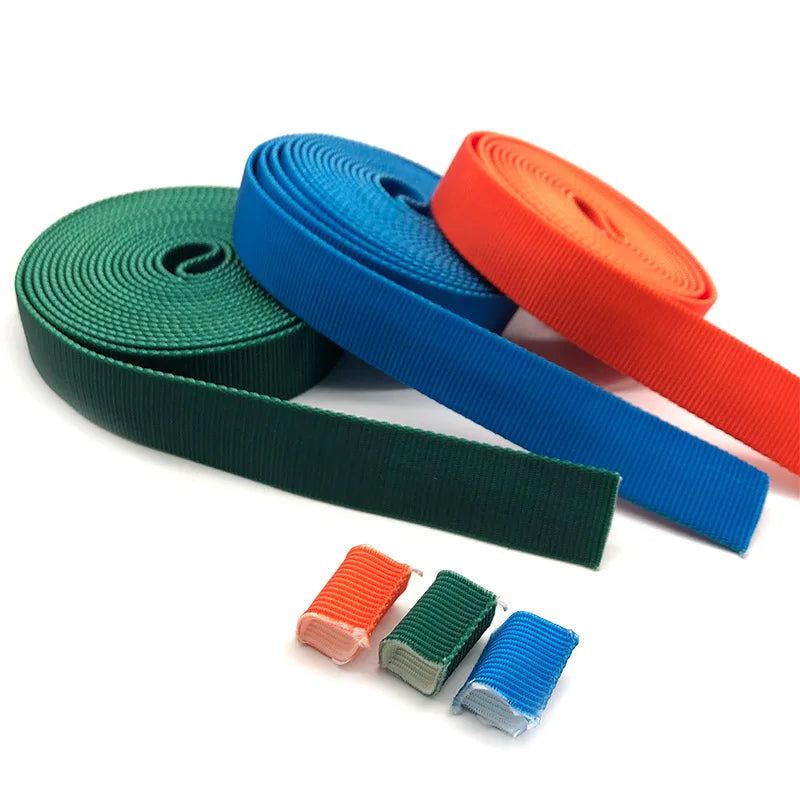 100% Polyester Tubular Webbing Custom Hollow UV Resistant High Strength 3 Inch 20mm 23mm 25mm Woven Shoes Tape Custom Logo