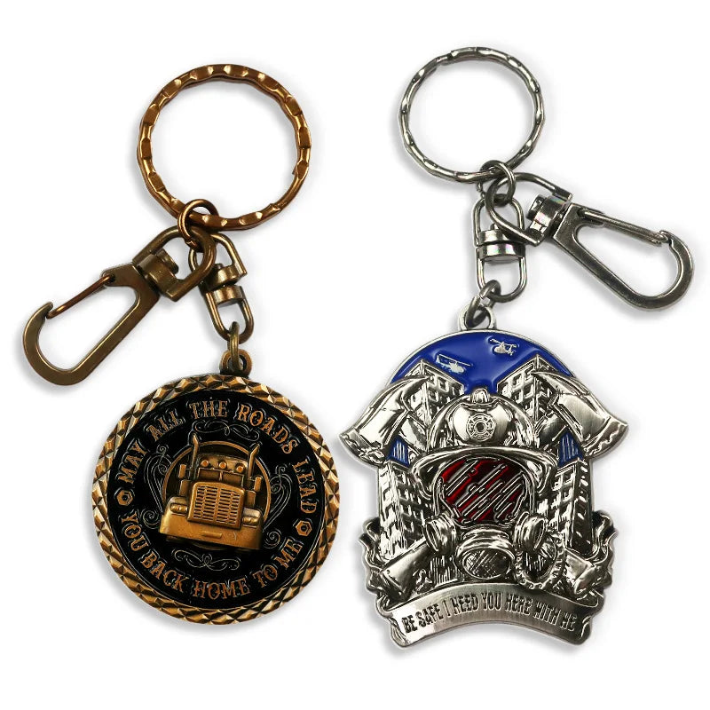 Personalized engraved die cast gold silver 2D 3D Zinc Alloy full Metal Keyrings Business Logo Letter Key Chains