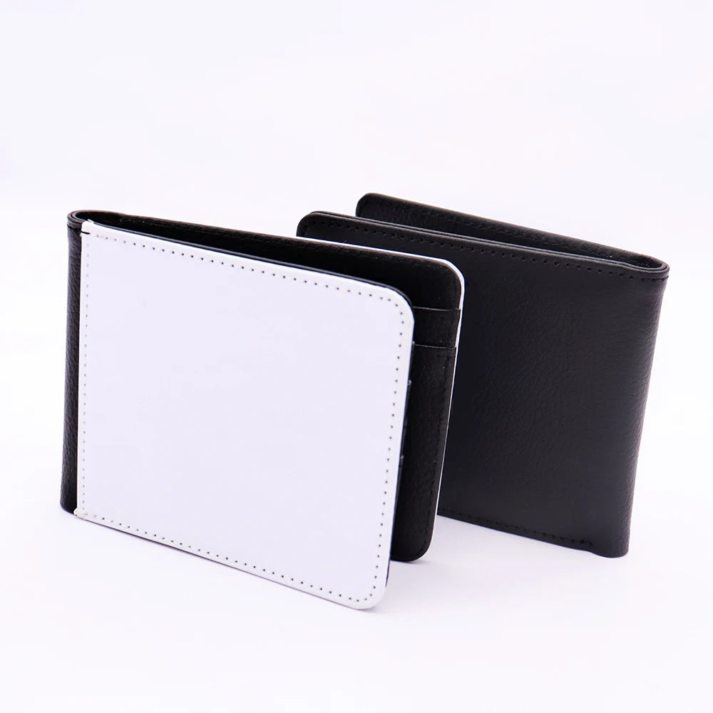 OEM Unbranded Wallet Three Fold Wallet Canvas  Bag With Purse With Button Sublimation Blank Leather Purse