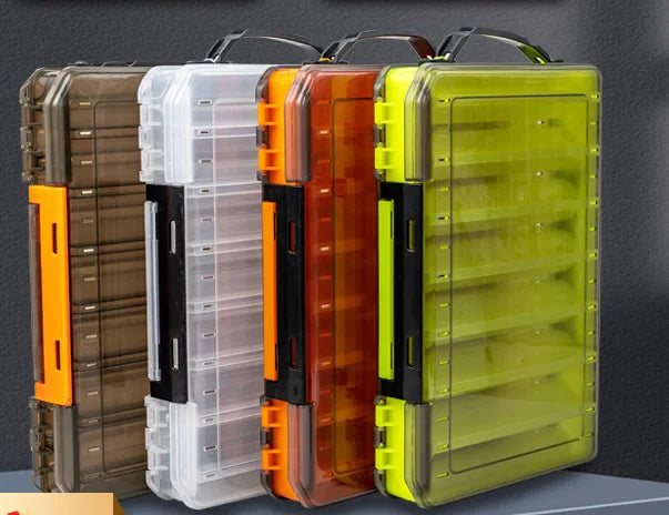 Fishing Double Sided Thickened High Strength Fishing Box 14 Compartments Squid Bait Lure Hook  Boxes Storage  Fishing Tackle