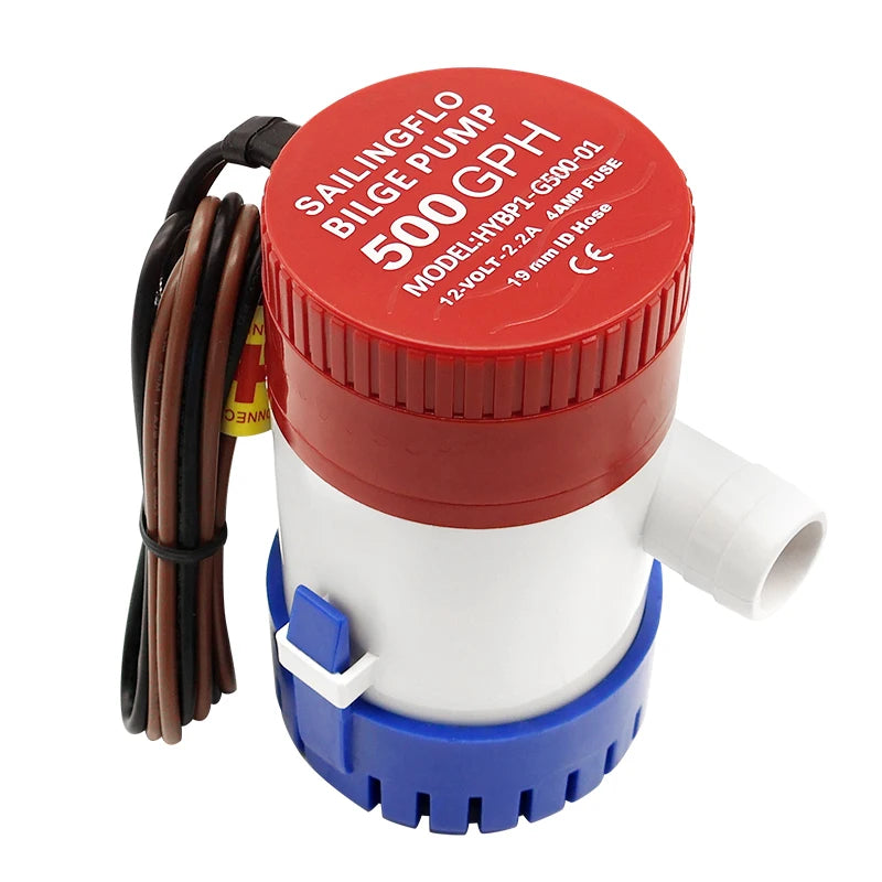 SAILINGFLO 12V DC 500GPH Mini Non-automatic Marine Bilge Pump