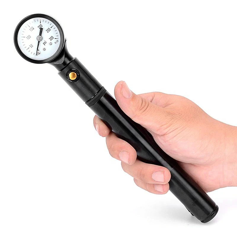 Portable Mini Aluminum Bicycle Pump Double Action 300PSI with Presta Valve for Bikes