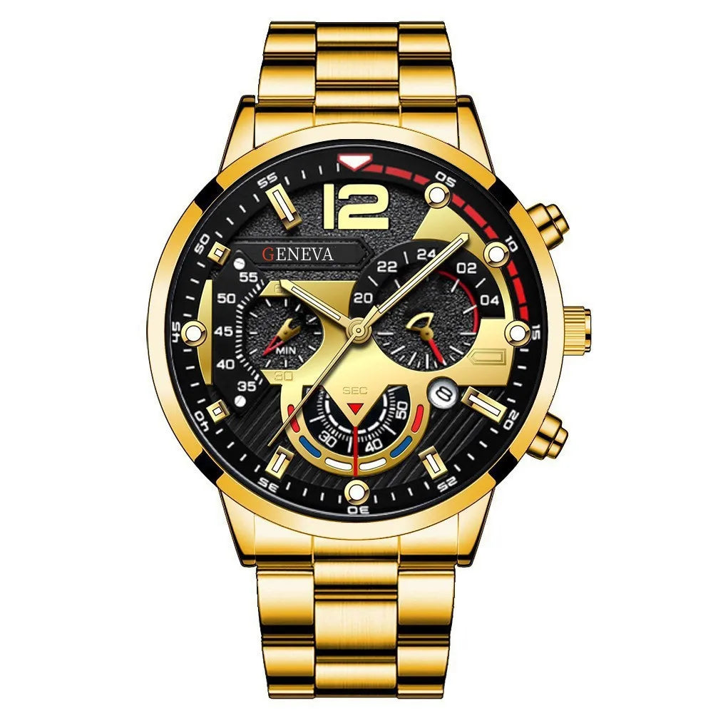 YWB001 for Movement Stainless Steel Case Alloy Band Chronograph Digital Dial Men's Sport Fashion Watch