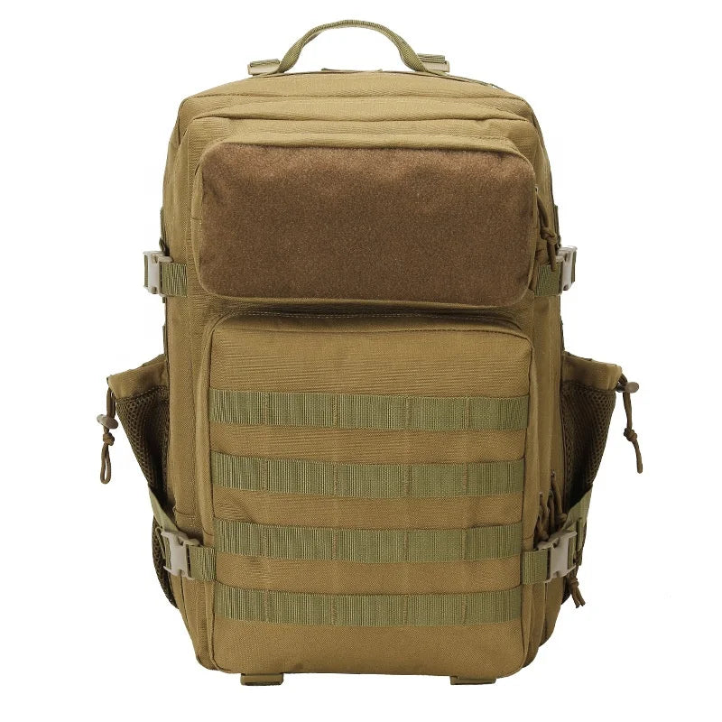 Customized Logo 45L Large Vintage Fashion Travel Hiking Backpack Men Gym Crossfit Zipper 3 Day Bug Bag Rucksack Bottle Holder