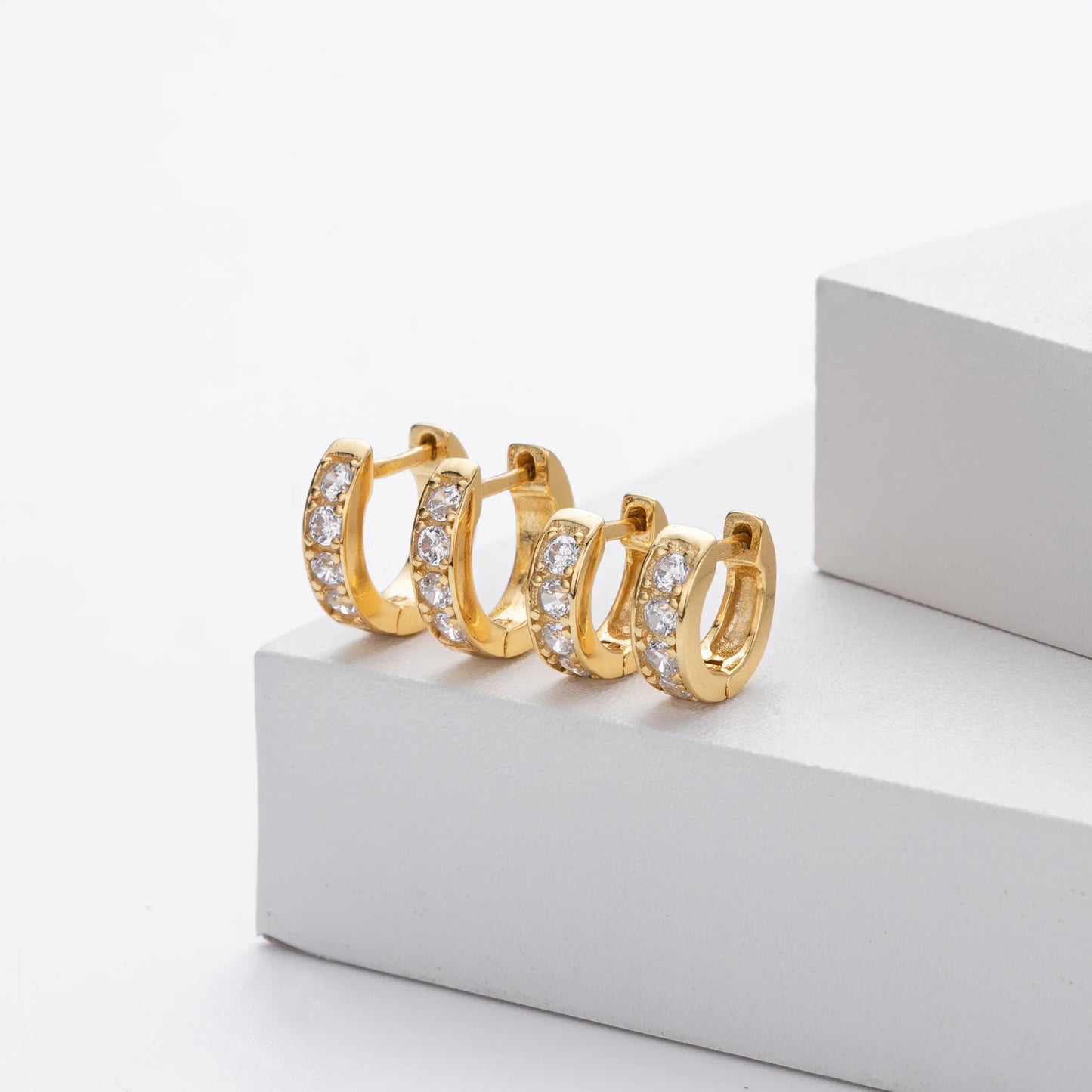 Wholesale 925 Silver Earrings Jewelry Vintage 18K Gold Plated 925 Sterling Silver Thick  Hoop Earrings Piercing Jewelry Women