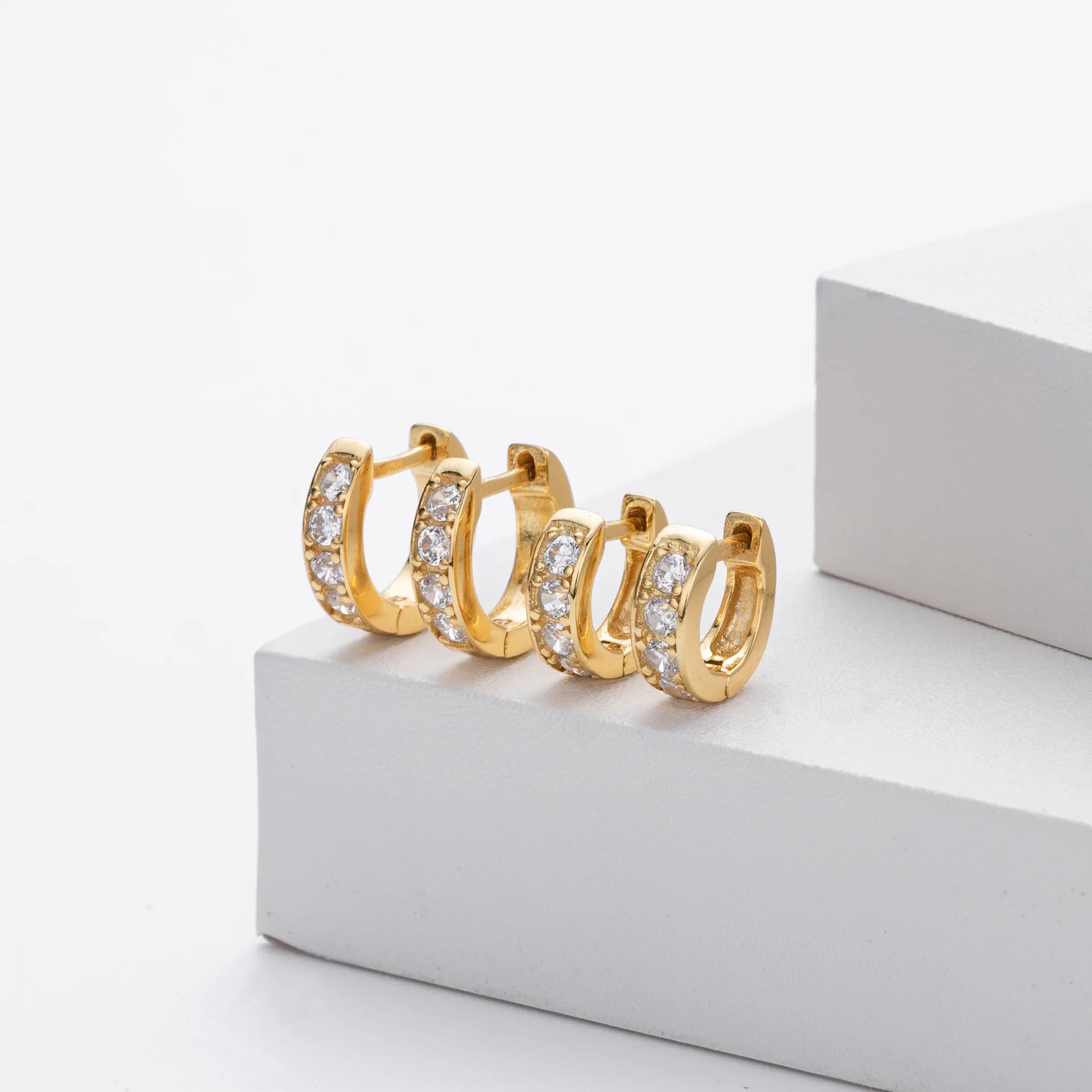 Wholesale 925 Silver Earrings Jewelry Vintage 18K Gold Plated 925 Sterling Silver Thick  Hoop Earrings Piercing Jewelry Women