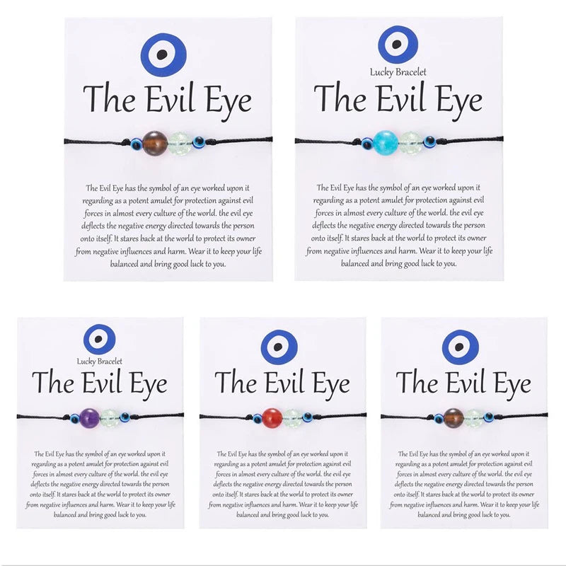 European American New Beaded Bracelets Vintage Devil Eye Bracelet Temperament Natural Stone Bracelet