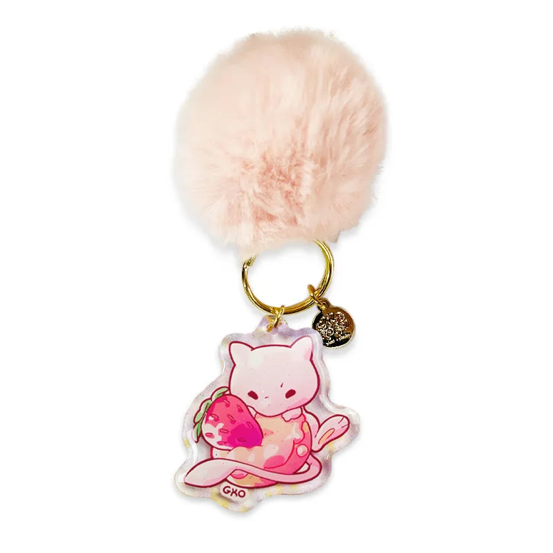 Personalised Designer Pom Pom Plush Acrylic Bag Charms for Kids
