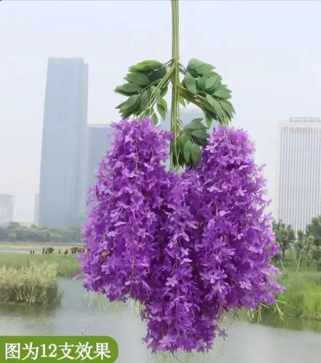 Factory Wholesale Wedding Decor Silk Vines Garland Artificial Wisteria FlowerWisteria Hanging Flowers