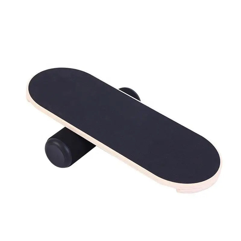 NJ Hot Selling Custom Logo Stability Surfing Training Wobble Wooden Yoga Balance Board With Roller Wooden Rocker Board
