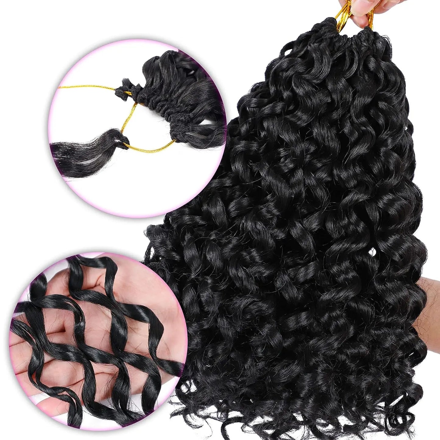Gogo Curly Crochet Braid Hair 18inch Synthetic for Wavy Curls Dyed Premium Fiber Wholesale