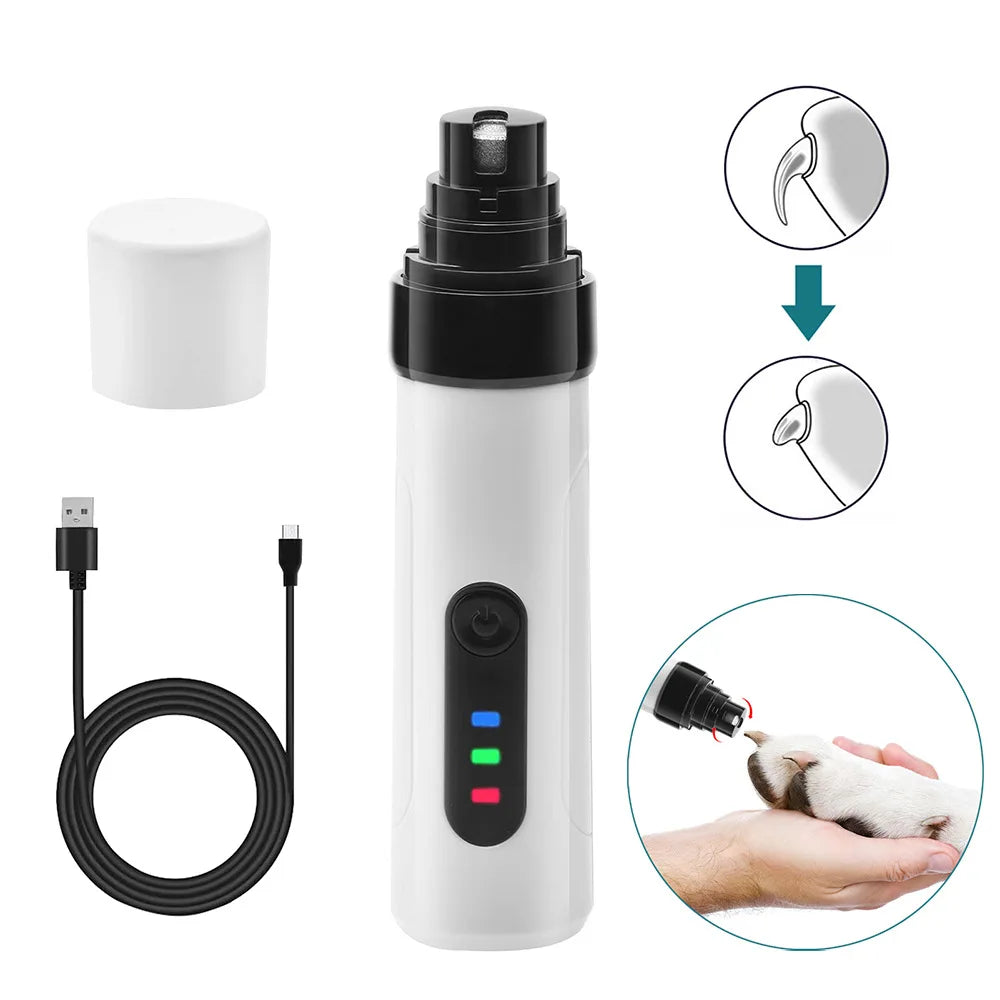 Pet Grooming Products Smoothing Painless 2 Speeds Cat Nail Clipper Grinder Electric Dog Paw Trimmer