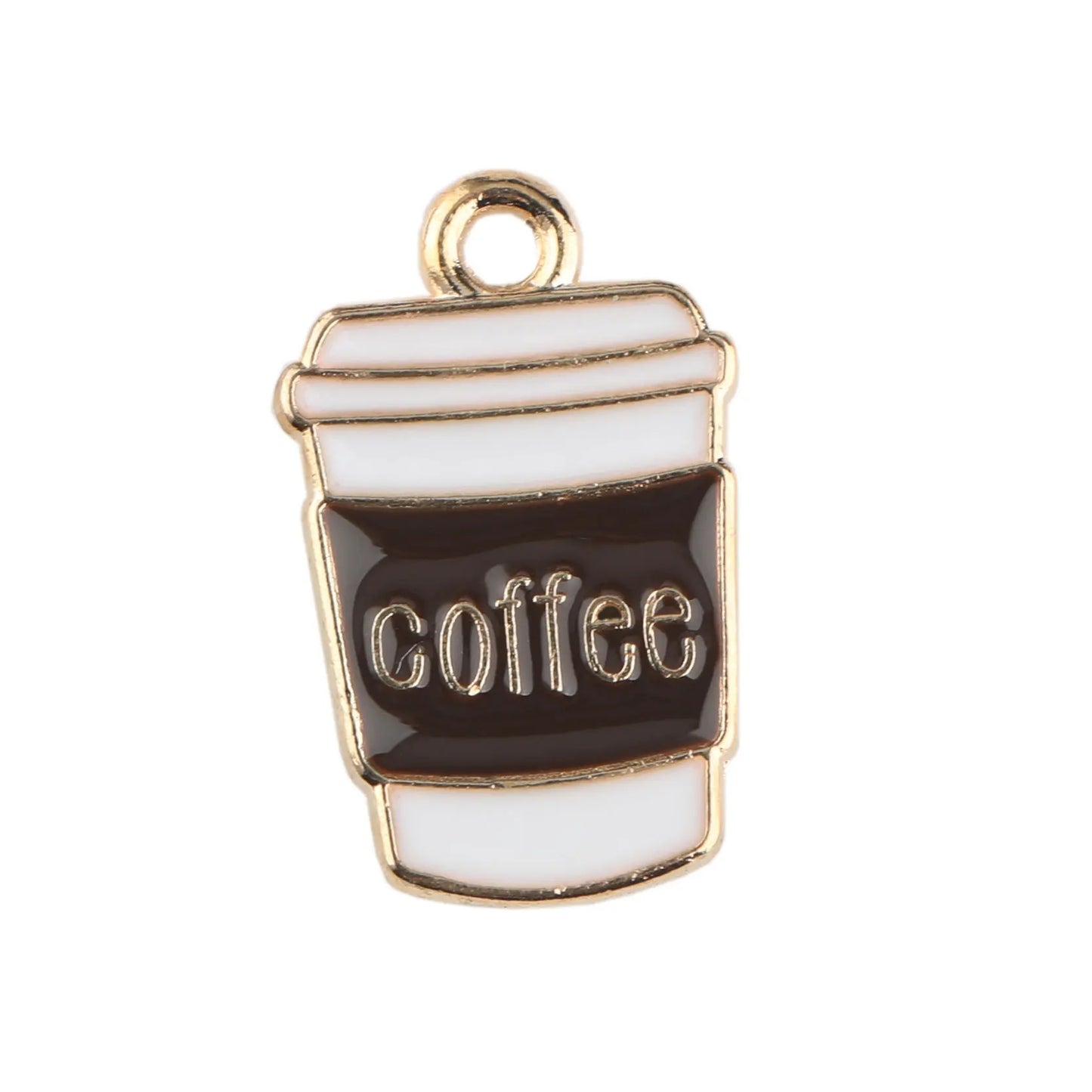 AA0165990 Coffee Oil Enamel DIY Charms for Bag Earring Necklace Jewelry Making Handmade Pendant