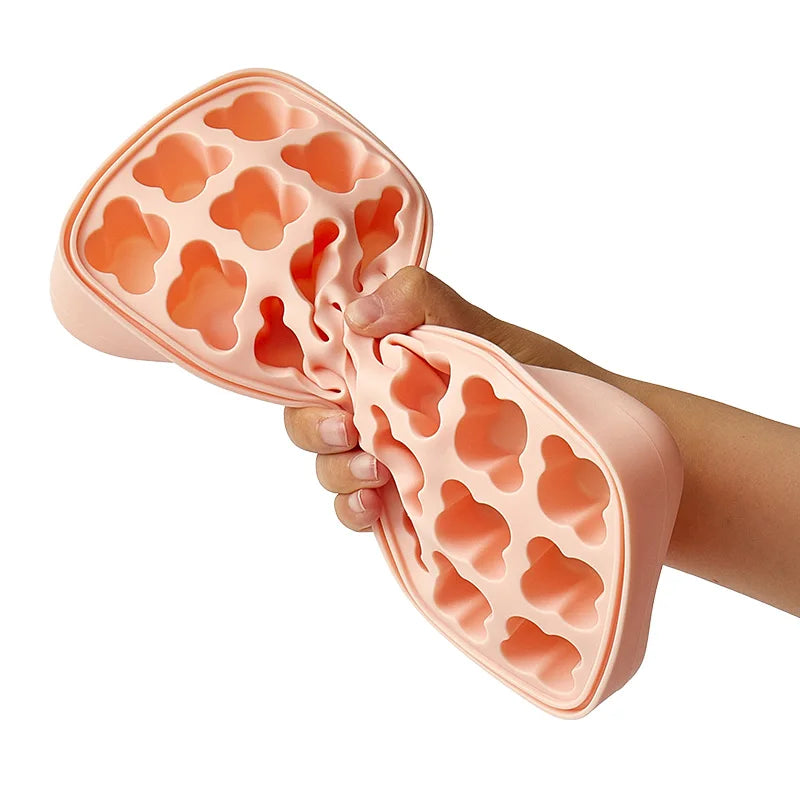 Manufacture  Silicone Ice Cube Maker Mold With Lid and Bin Tray Ice Cube Tray Ice Cream Popsicle Mould