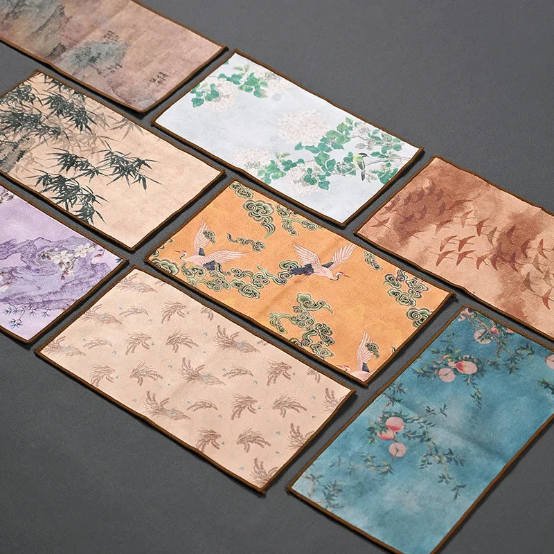 Wholesale Thickened Fleece Water Absorption Tea Towel Painted Zen Towel Tea Cloth Special Cloth Teapots Rag